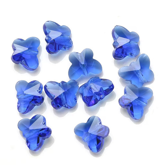BBB 79 (i) Dark Blue Butterfly Faceted Crystal glass beads ( 1 pc )