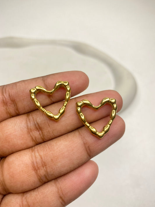 SS 2862 Heart charm 18K Gold plated stainless steel ( 1 piece ) Anti tarnish ( 19:18 mm )