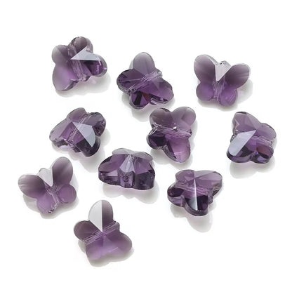 BBB 79 (e) Dark Purple Butterfly Faceted Crystal glass beads ( 1 pc )