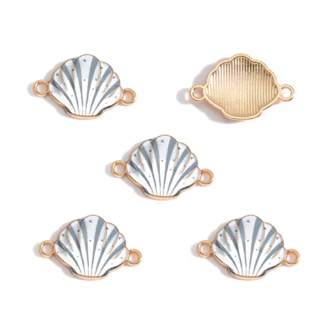 EC07J Shell Ocean enamel Connector charm ( 1 pc ) High quality shine ( 16:24 mm )