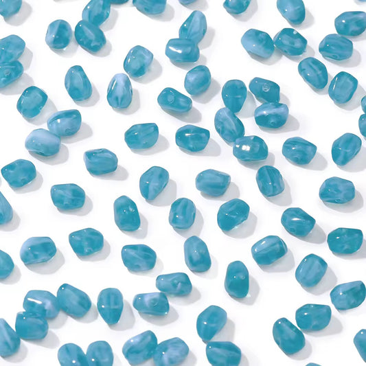 BBB 306 (e) Light Blue Crystal Chip Shiny  Bead ( 1 pc ) UV Plated Acrylic ( 6*9 mm )