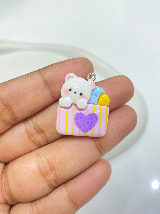 BRC 013 (C) Cute Animal box resin charm with hook ( 1 pc )
