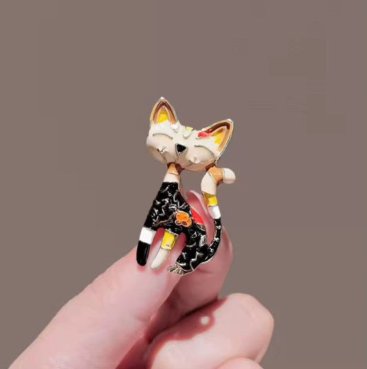 BR 67 Japanese Kitten Zircon Brooch ( 1 PC ) Anti Resistant