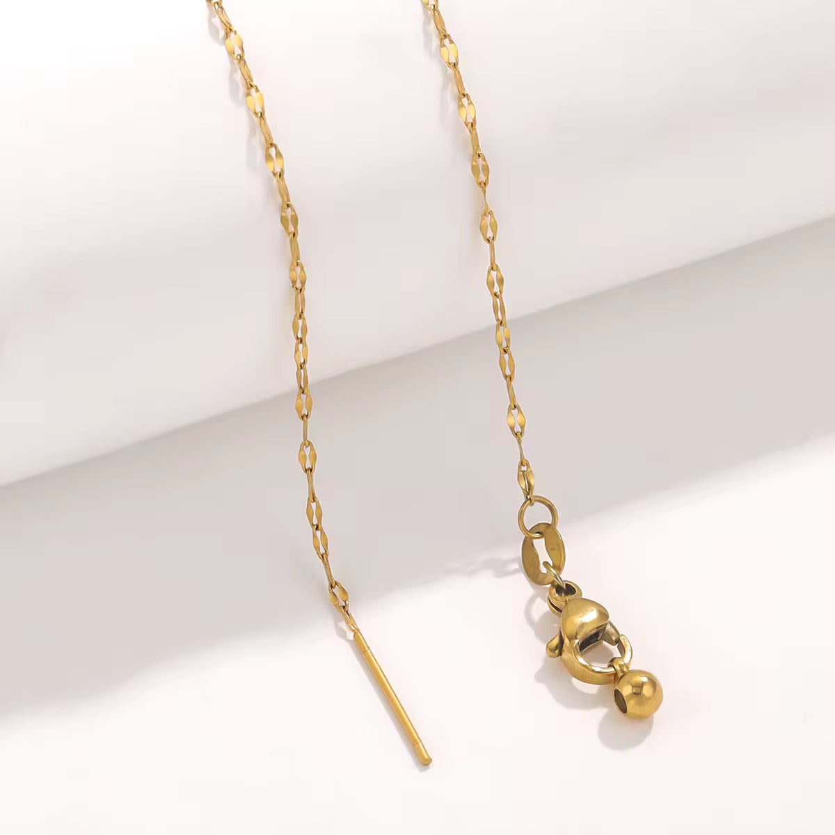 Lip chain Stainless steel 18k gold plated ready chain with needle end ( 1 pc ) Anti tarnish