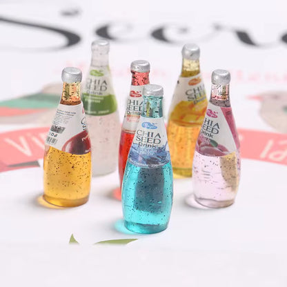 BBB 058 (f) Chia seed drink Kawai themed resin charm ( 1 pc ) with / without Hook