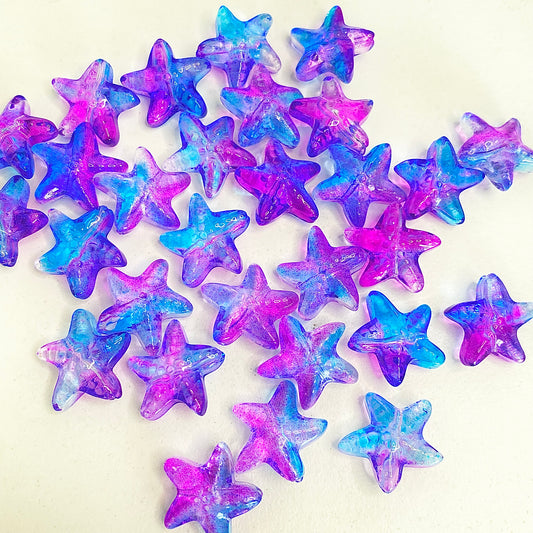 BBB 259 (m) Bluish Purple Dual Tone Starfish glass bead ( 1 pc ) Lampwork Bead ( 15 mm )
