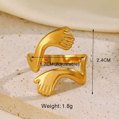 RSJ08G Hug Ring Adjustable - 18k Gold PVD plated 316 stainless steel - Anti tarnish