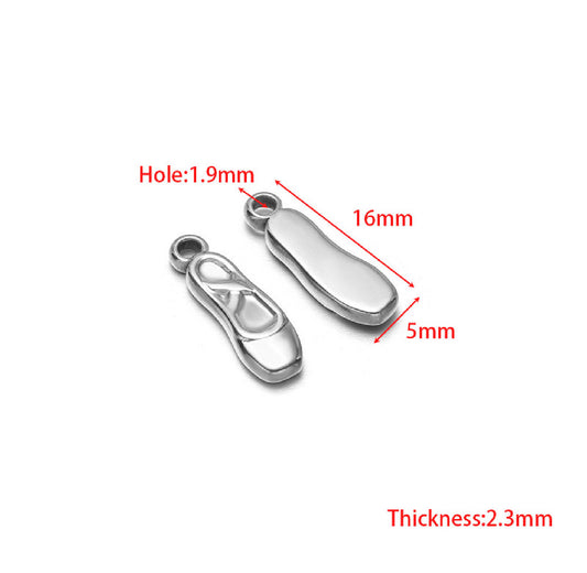 SS 2911 Slipper Charm Silver plated stainless steel ( 1 piece ) Anti tarnish