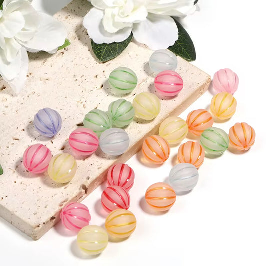 BBB 213 Chunky Pumpkin Acrylic bead ( 1 pc ) UV Plated ( 16 mm )