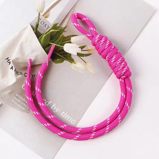 BBB 352 (o) Dark pink Boho rope bag charm - Keyring Rope ( 1 pc )