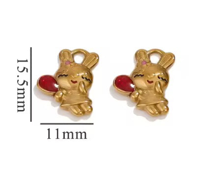 SS 2699 Cute Girl charm 18k Gold plated 316 stainless steel ( 1 pc ) Anti tarnish