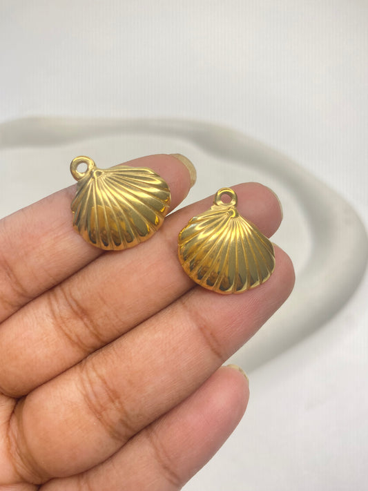 SS 2839 Shell charm 18K Gold plated stainless steel ( 1 piece ) Anti tarnish ( 8:18 mm )