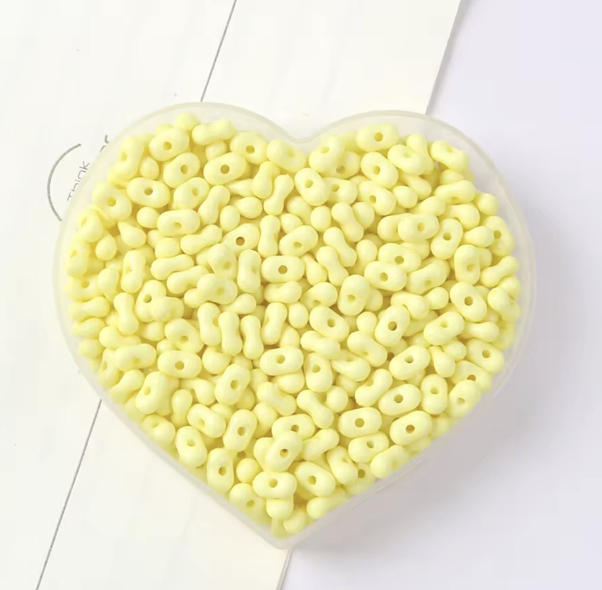 BBB 325 (a) Yellow Peanut Shiny Bead ( 1 pc ) UV Plated Acrylic ( 4*6 mm )
