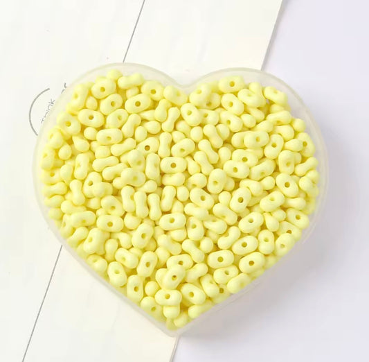 BBB 325 (a) Yellow Peanut Shiny Bead ( 1 pc ) UV Plated Acrylic ( 4*6 mm )