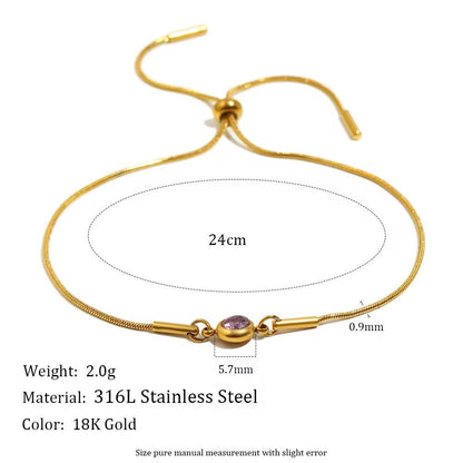 SJ 962 Zircon dainty Bracelet - Premium jewellery- 18k Gold PVD plated stainless steel - Anti tarnish