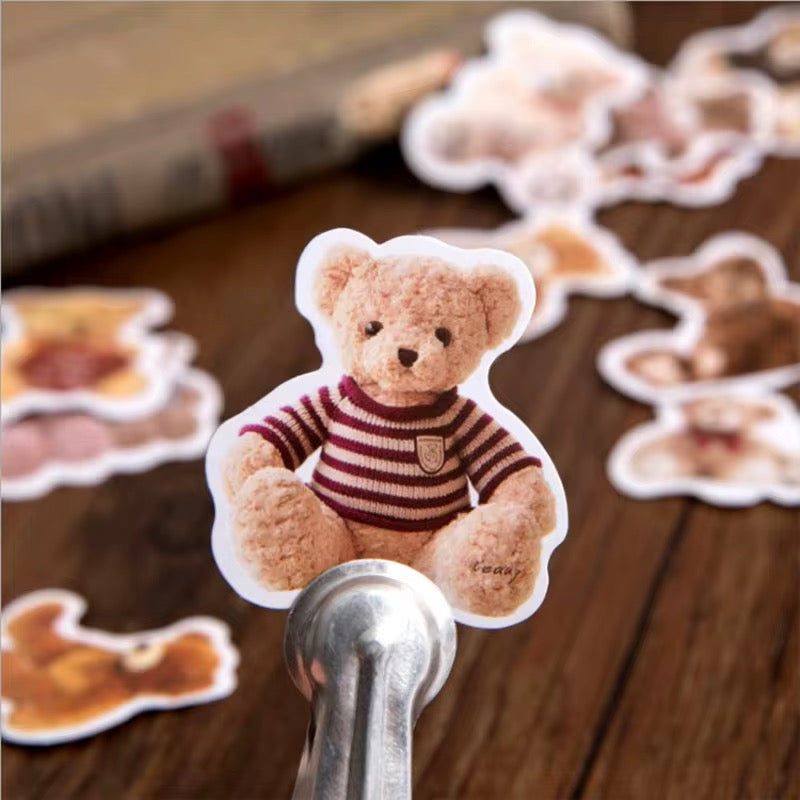 Kawaii Bear Waterproof UV Resistant sticker ( 1 pack - 46 piece )
