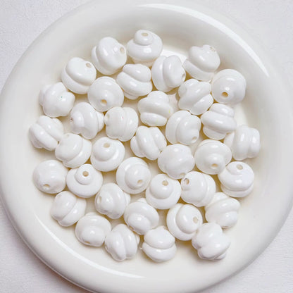 BBB 220 (g) White Swirl Bubble 3D Acrylic bead ( 1 pc ) UV Plated ( 16:3.5 mm )