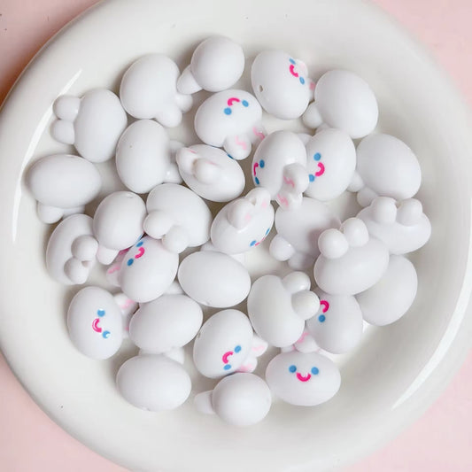 BBB 062 (e) White Cartoon Rabbit  Acrylic bead ( 1 pc )