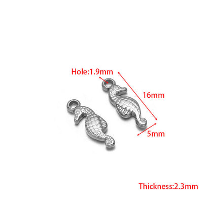 SC09B Sea Horse Charm Silver pvd plated 316 stainless steel ( 1 pc ) Anti tarnish