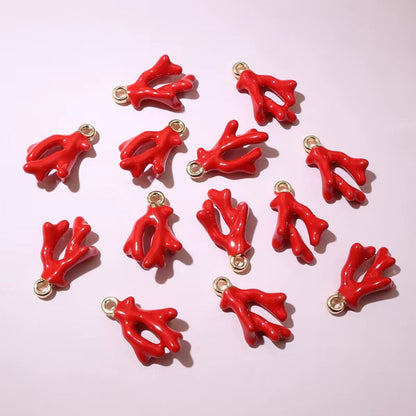 EC07M Coral Branch 3D enamel charm ( 1 pc ) Tarnish Resistant ( 16:10:5 mm )