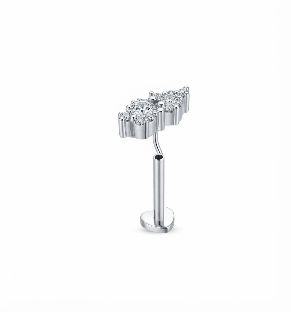 MSJ04X Zircon Cartilage 2nd piercing stud ( 1 pc )- Steel PVD