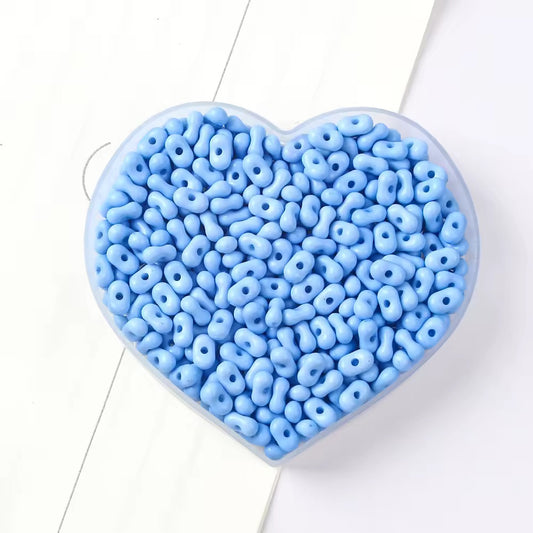 BBB 325 (e) Light Blue Peanut Shiny Bead ( 1 pc ) UV Plated Acrylic ( 4*6 mm )