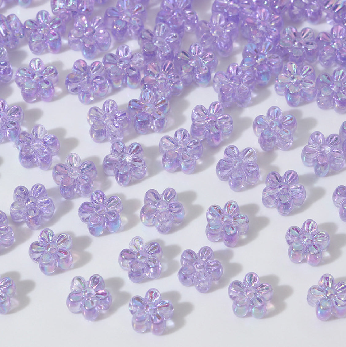 AB47 daisy flower candy Luminous Shiny Bead ( 1 pc ) UV Plated Acrylic ( 7 mm )