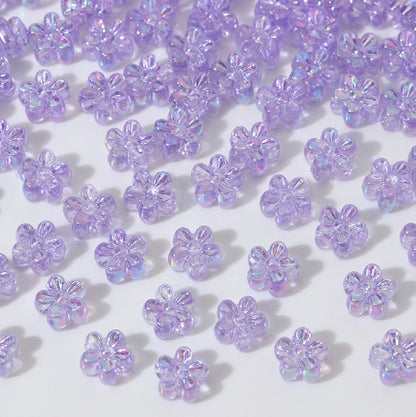 AB47 daisy flower candy Luminous Shiny Bead ( 1 pc ) UV Plated Acrylic ( 7 mm )