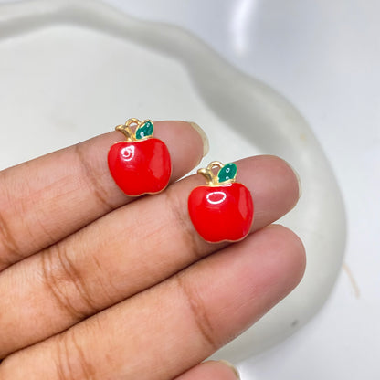 SS 2131 Apple Fruit enamel charm ( 1 pc ) High quality shine