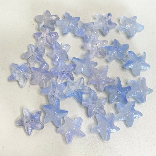 BBB 259 (e) Light Ink Blue Starfish glass bead ( 1 pc ) Lampwork Bead ( 15 mm )