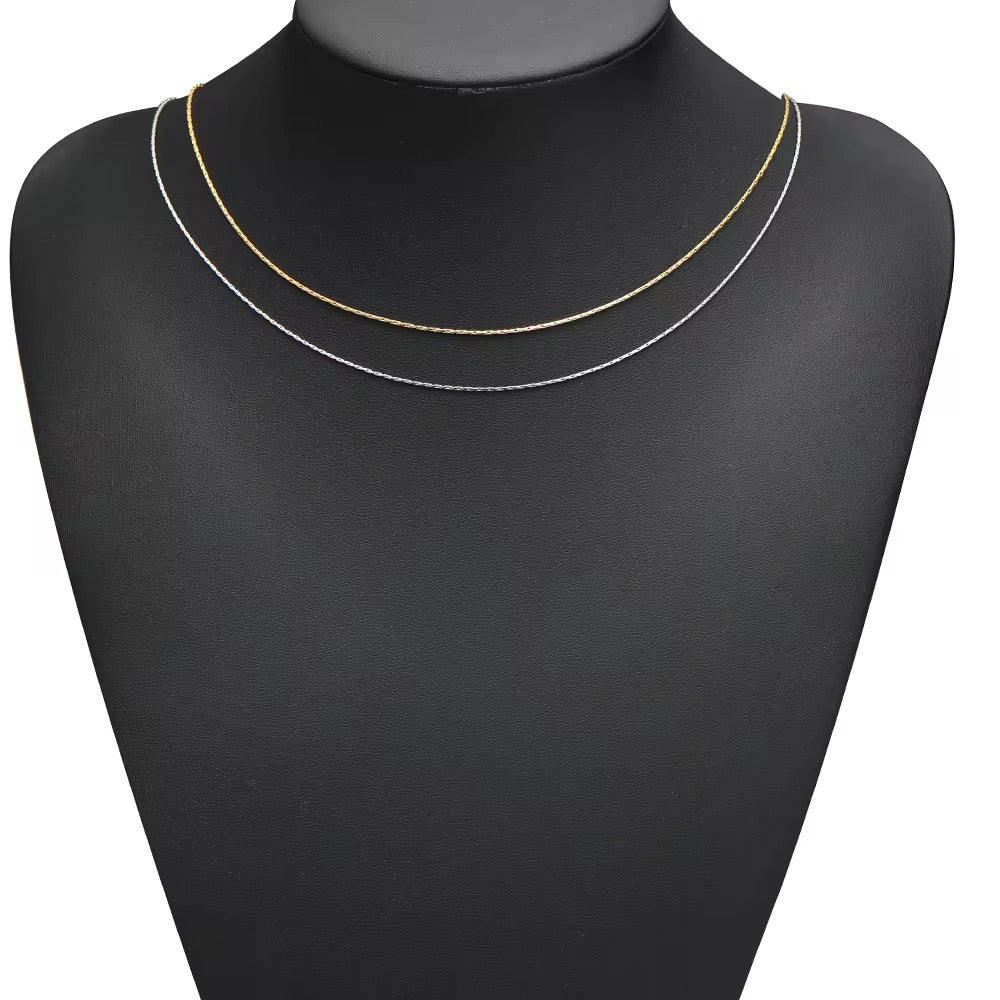 CN 332 Dainty Square Chain 18k Gold PVD plated 316 Stainless steel  ( 1 feet ) Anti tarnish ( 0.6 mm )