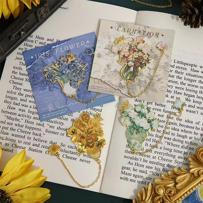 PK 36 Iris Flower Floral Bouquet Metal Bookmark ( 1 pc ) Imported Premium Quality