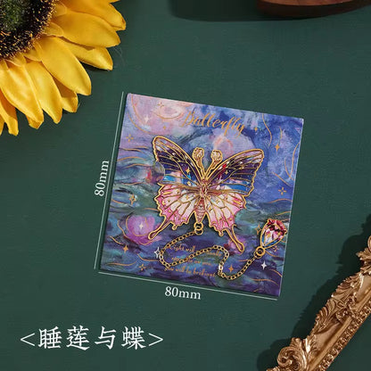 PK 40 Pinkish Blue Butterfly Metal Bookmark ( 1 pc ) Imported Premium Quality