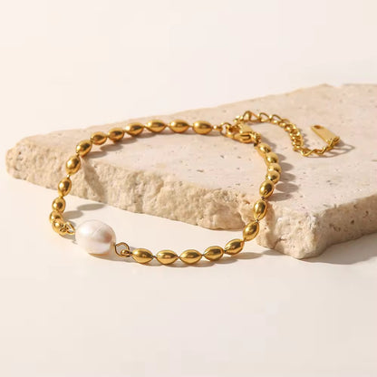 BSJ02F Pearl Chic bracelet - 18k Gold PVD plated 316 stainless steel - Anti tarnish
