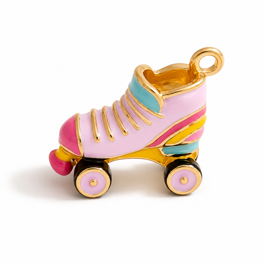 PC01G Roller Skating 3D Statement Charm - PVD plated ( 1 pc ) Premium Collectible | Anti tarnish