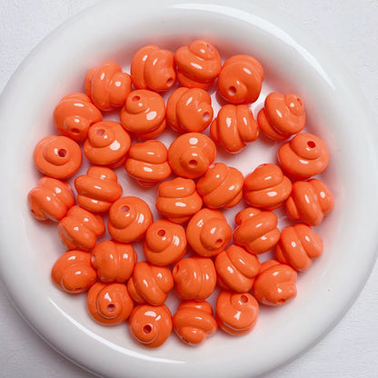 BBB 220 (j) Light Orange Swirl Bubble 3D Acrylic bead ( 1 pc ) UV Plated ( 16:3.5 mm )