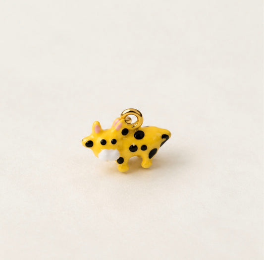 PC07B Spotted Yellow Leopard Premium 3D Bead Charm - 14k Gold plated ( 1 pc ) Premium Collectible | Anti tarnish