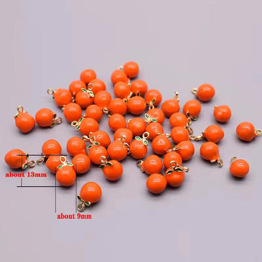 SS 2881 Orange Fruit enamel 14k gold plated charm ( 1 pc ) Anti tarnish