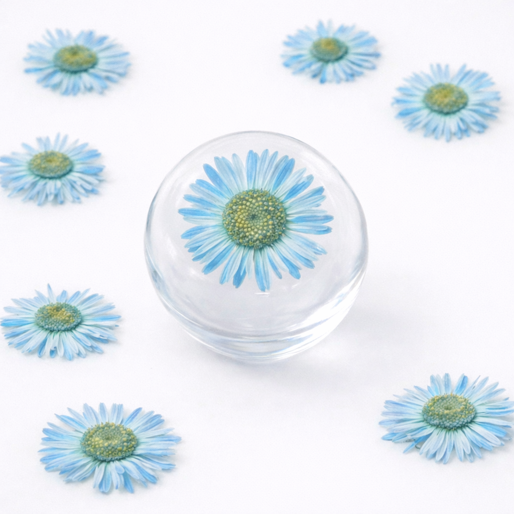DF 41 Blue Daisy Small Pressed Dried Flower ( 1 pc ) plain dried flower for Resin Art