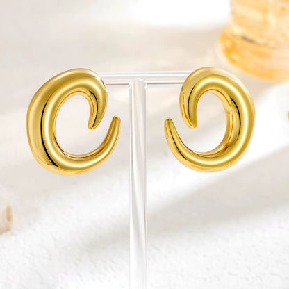 ESJ11B C Curve Stud Earring - 18k Gold PVD plated 316 stainless steel - Anti tarnish