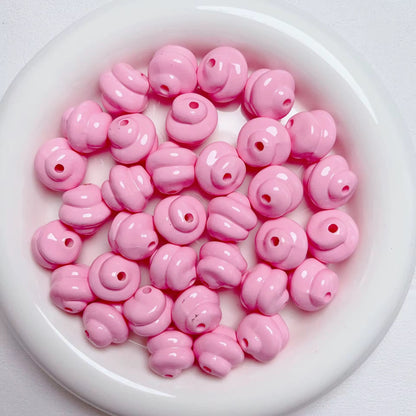 BBB 220 (d) Light Pink Swirl Bubble 3D Acrylic bead ( 1 pc ) UV Plated ( 16:3.5 mm )