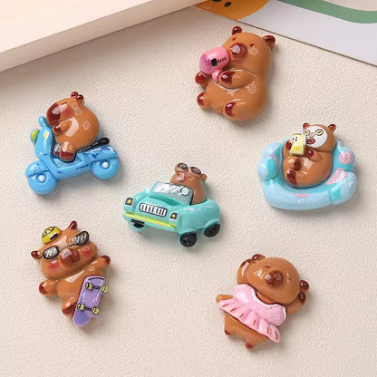 BBB 059 (e) Capibara cartoon Kawai themed resin charm ( 1 pc ) with / without Hook