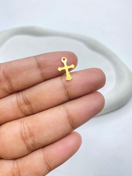 SS 2946 Cross Brass Charm ( 1 pc ) ( 13:9 mm )