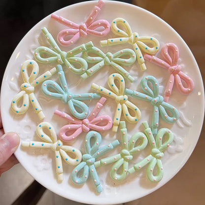 BBB 327 (c) Pink Bow Cabochon Shiny ( 1 pc ) UV Plated Acrylic ( 40*30 mm )