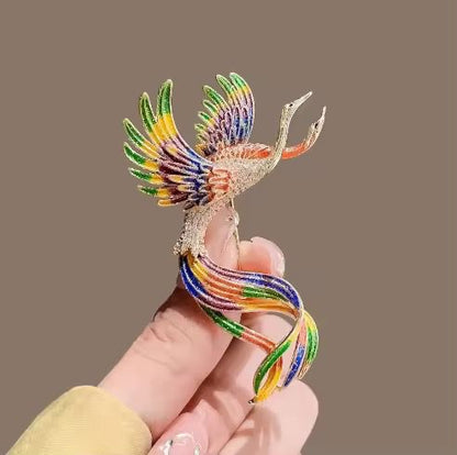 BR 16 Autumn winter phoenix zircon brooch ( 1 pc ) Tarnish Resistant