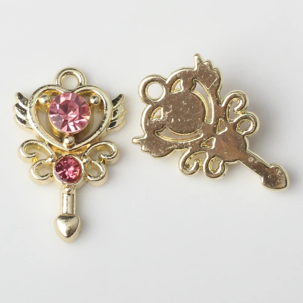 GP 1000 - key shape gold plated charm - per piece - tarnish resistant