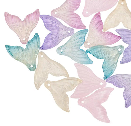 BBB 100 Colourful Whale fin Crystal glass beads ( 1 pc ) ( 10:12 mm )