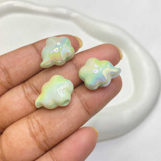 BBB 177 (C) Rainbow green iridescent cloud Acrylic bead (1PC)