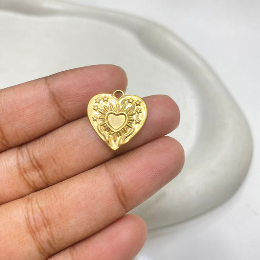 SS 2176 Heart Stainless steel charm ( 1 pc ) Anti tarnish