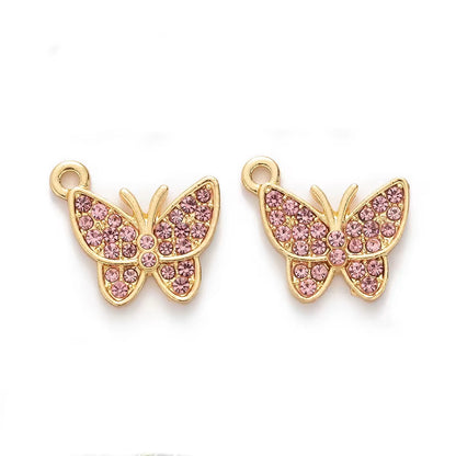 BBB 228 Zircon Butterfly Gold Alloy Premium charm ( 1 pc ) Tarnish Resistant ( 12:14 mm )